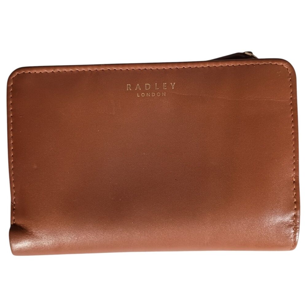 Radley Medium Bifold Leather Wallet Heritage Dog Logo Zip Top Brown - Picture 3 of 9